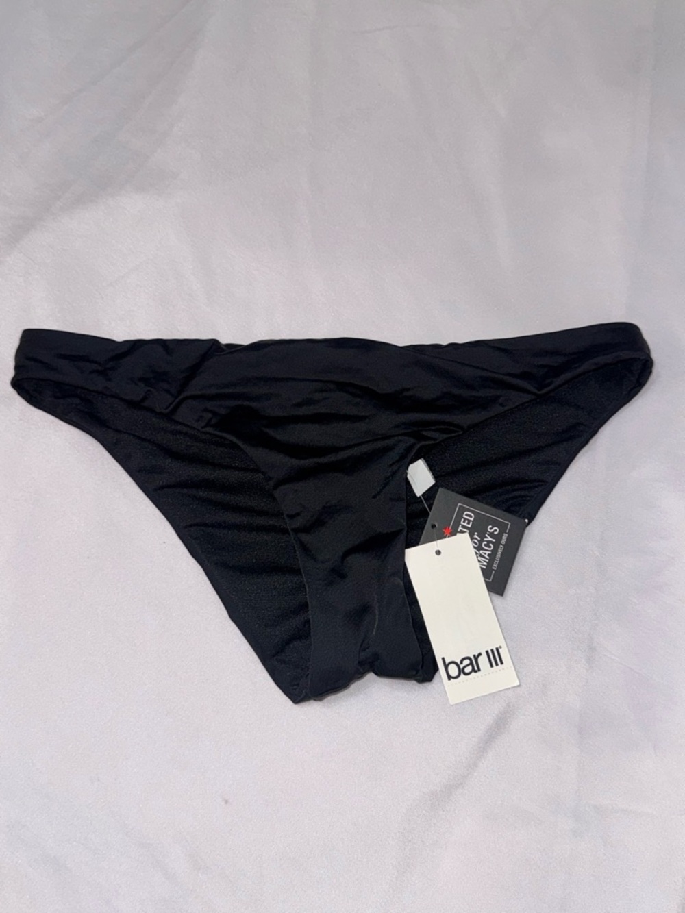 Bar III Black Low-Rise Bikini Bottom